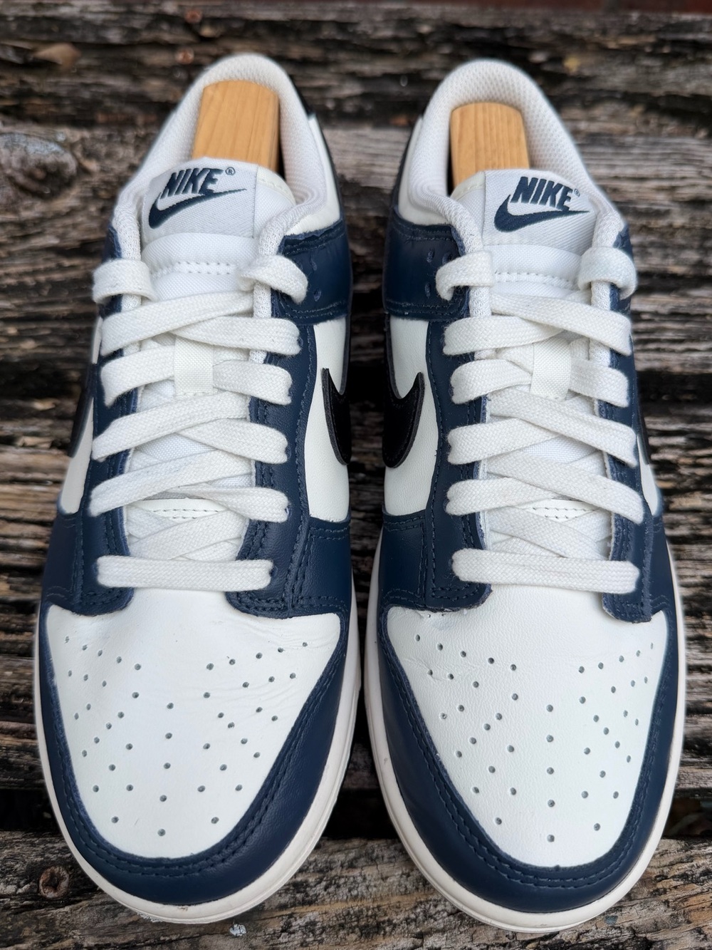 Nike Dunk Low 'Armory Navy Blue Black Sail' Women’s Sz 7 Leather Sneakers X3 - Picture 12 of 15